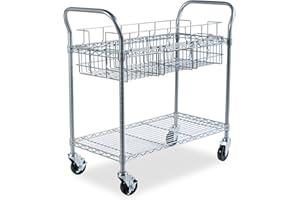 Safco 5236GR Wire Mail Cart Holds 150 Legal Folders, Sold Separately, Gray
