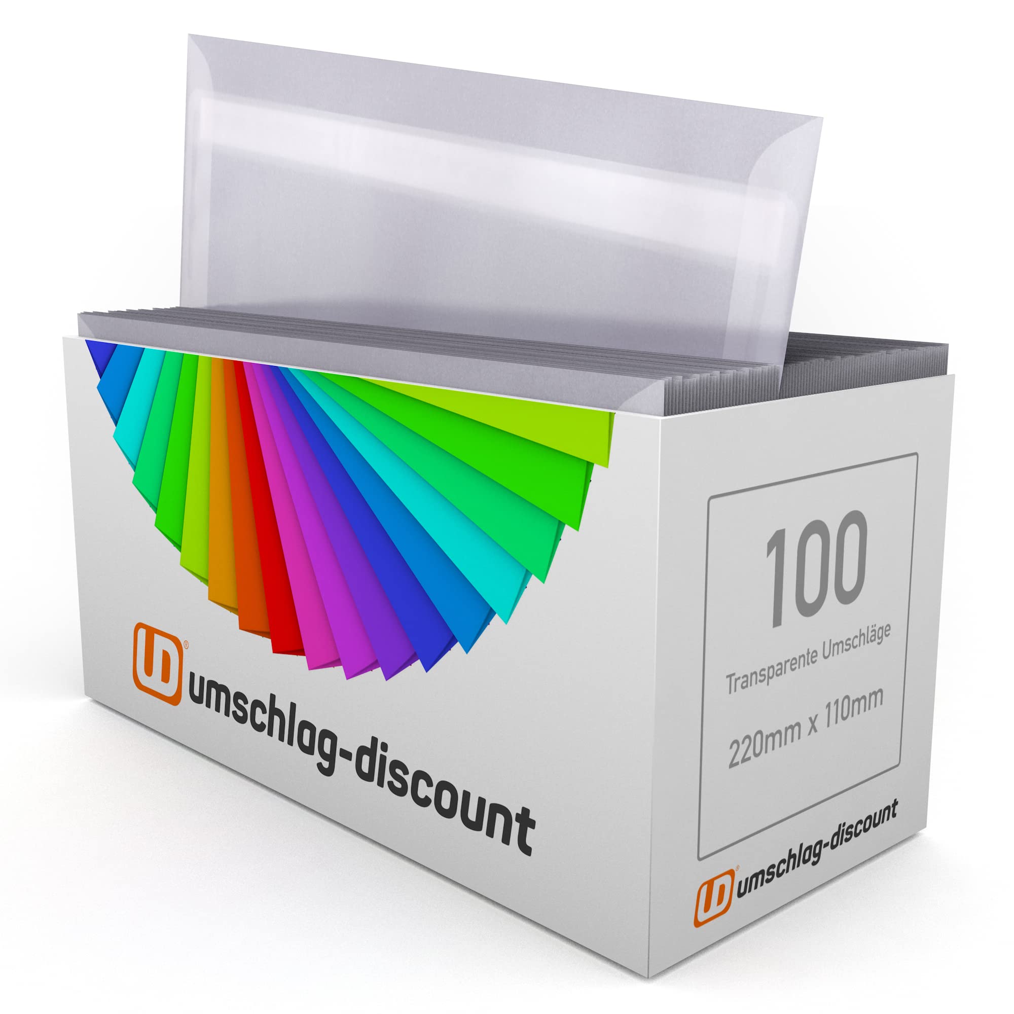 Transparent Envelopes, 220 x 110 mm, Adhesive Strip, Pack of 100