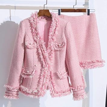 Chaqueta tweed rosa Outlet