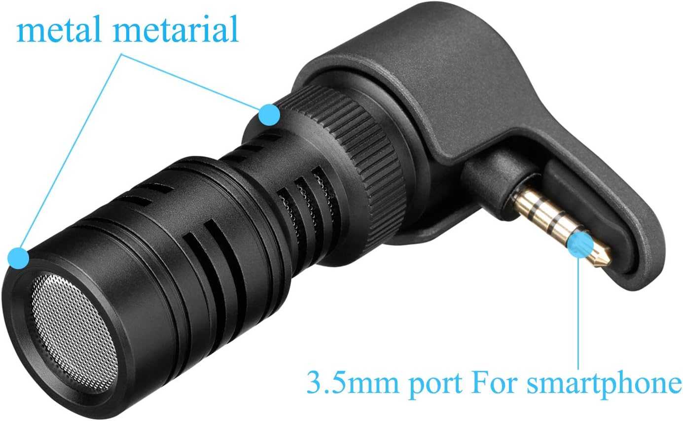 Cell Phone Microphone Shotgun with 3.5mm Monitor, Saramonic Directional Shotgun Mic for iPhone X 8 7 6 5, Samsung Galaxy, LG – External iOS, Android Smartphone Mic Vlog Livestream (TRRS): Home Audio & Theater