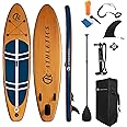 JC-ATHLETICS Inflatable Stand Up Paddle Board (6 Inches Thick), ISUP Package W/Premium SUP Accessories & Backpack, Non-Slip Deck,Fins, Adjustable Paddle, Leash, Hand Pump,Standing Boat for Youth & Adult