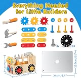Lehoo Castle Wooden Kids Tool Set Montessori 29Pcs Tool Bench Toy 2+ view 7