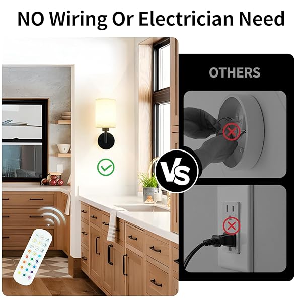 WODERDENG BATTERY OPERATED WALL SCONCE SET OF TWO,DIMMABLE CORDLESS WALL SCONCES,12 COLORS RECHARGEABLE WALL LIGHTS,WALL LAMPS FOR BEDROOM,LIVING ROOM (BLACK)