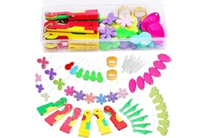 Fedmut Needle Threaders Set, 51 Pcs Needle Threader Tool Needle Threaders for Hand Sewing Craft, 9 Types Needle Threader with Thimbles Great for Hand Sewing Needle Work, Sewing Machine, Embroidery