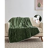 GarveeHome Electric Blanket Throw, Velvet Heated Throw Blanket, Luxury Soft Electric Heating Blankets, 4 Heat Levels & 4H Auto Off, ETL Certified, Machine Washable, 50" ×60" Green