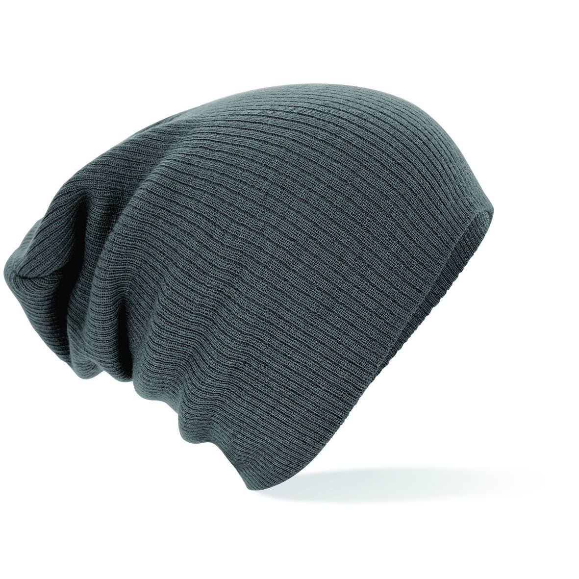 Beechfield Men's Slouch Beanie Hat - Bottle Green Ribbed Knit Acrylic, One Size Fits Most - View #7