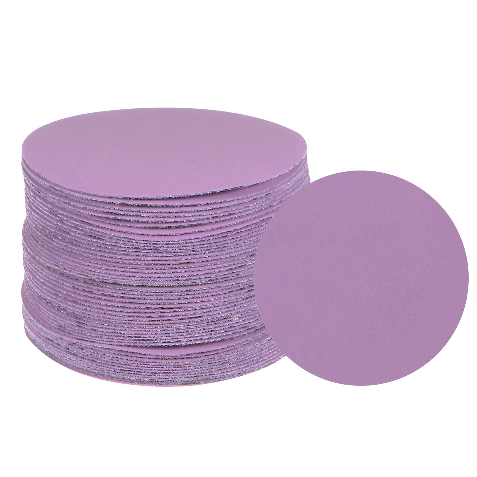 uxcell 50pcs 3000 Grit Purple Sanding Discs 3 Inch Hook and Loop Aluminum Oxide Orbital Sanding Pads Paper Wet Dry Polish for Metal Woodworking Drywall