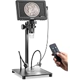 Elikliv 7" Full View Digital Coin Microscope with Weighing Scale and Lights | Camera &amp; Video, USB PC View, Adults Jewelry Magnifying Glass, Error Coins Magnifier For Collector, Coin Collection Supply