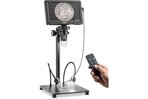 Elikliv 7" Full View Digital Coin Microscope with Weighing Scale and Lights | Camera & Video, USB PC View, Adults Jewelry Mag
