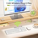 Seenda WGJP-031B Wireless Keyboard and Mouse Set Ultra Thin Aluminum Silv/White view 2