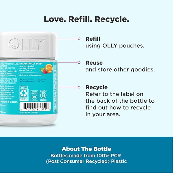 OLLY KIDS CHILLAX GUMMY, FOR A CALM AND RELAXED MOOD*, MAGNESIUM, L-THEANINE, LEMON BALM EXTRACT, CHEWABLE SUPPLEMENT, SHERBET FLAVORED, 25 DAY SUPPLY – 50 COUNT (PACKAGING MAY VARY)