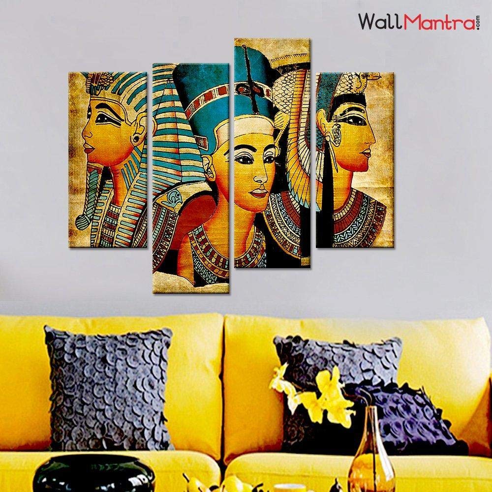 WallMantra Egyptian Art Wall Painting / 4 Pieces Canvas Print Wall