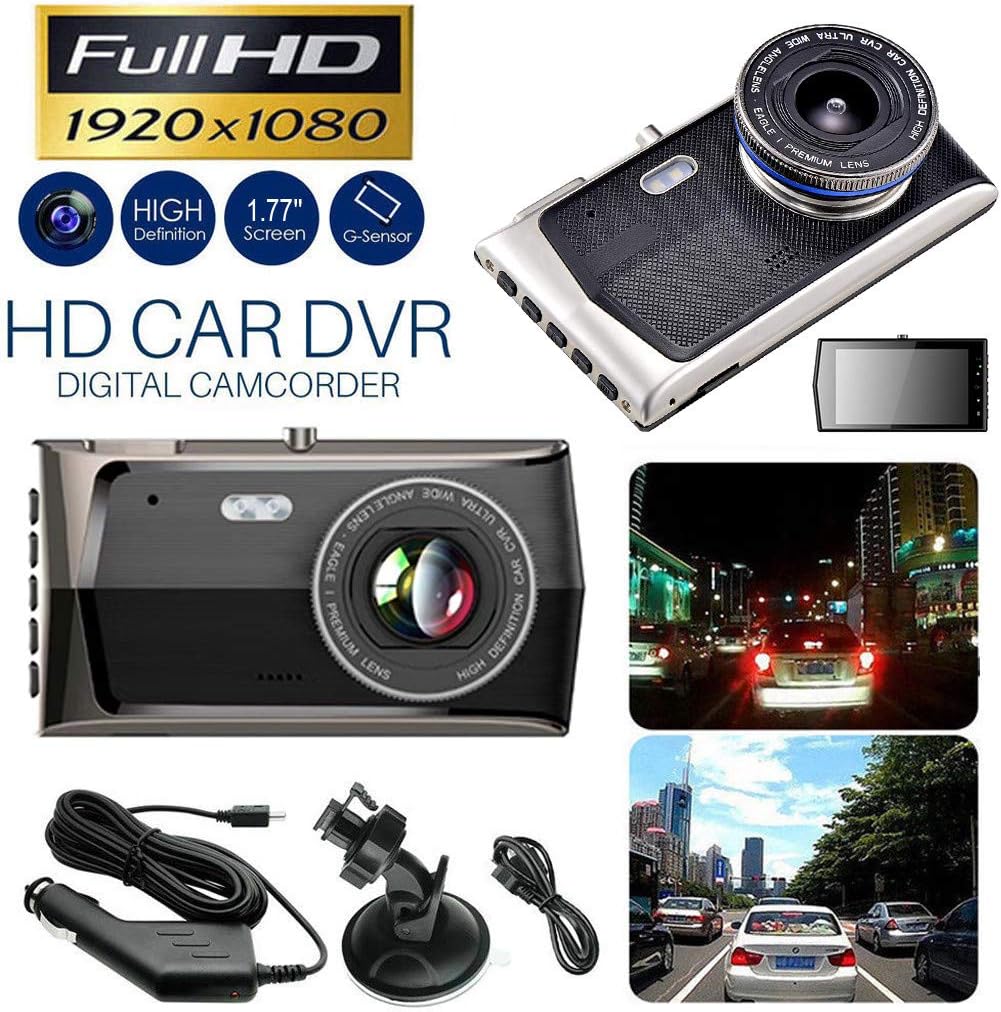 Kuerqi HD 1080P Night Vision Vehicle Camera Car DVR Video Recorder Dash Cam 3.0 inch Touch Screen G sensor, Motion Detection, Cyclic Recording, SD/MMC card, time and Date Display, Microphone