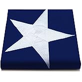 Anley EverStrong Series Embroidered Texas State Flag 3x5 Feet - Embroidery & Heavy Duty Canvas Header - 4 Rows of Lock Stitching - Lone Star Flags with Brass Grommets 3 X 5 Ft