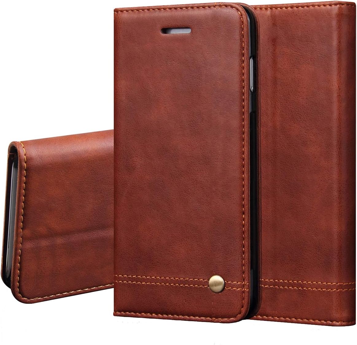 Pixel 3A XL Wallet Case,Phone Cover for Pixel 3 a XL(2019),RUIHUI Classic Leather Wallet Folding Flip Protective Cell Shell with Card Slots,Kickstand,Magnetic Closure for Google - Pixel 3a XL (Brown)