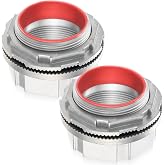 Relaxweex 2 Pcs 2 Inch Watertight Conduit Hub Fittings with O-ring | Liquid Tight Connector Hub, Threaded Connection, Metal with O-ring Seal, Fits Electrical Conduit Systems, Easy Install