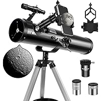 Telescope, 76mm Aperture 700mm Focal Length Astronomy Reflector Telescopes for Adults, Professional Manual Telescope for Kids