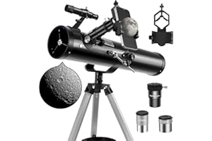 Telescope, 76mm Aperture 700mm Focal Length Astronomy Reflector Telescopes for Adults, Professional Manual Telescope for Kids