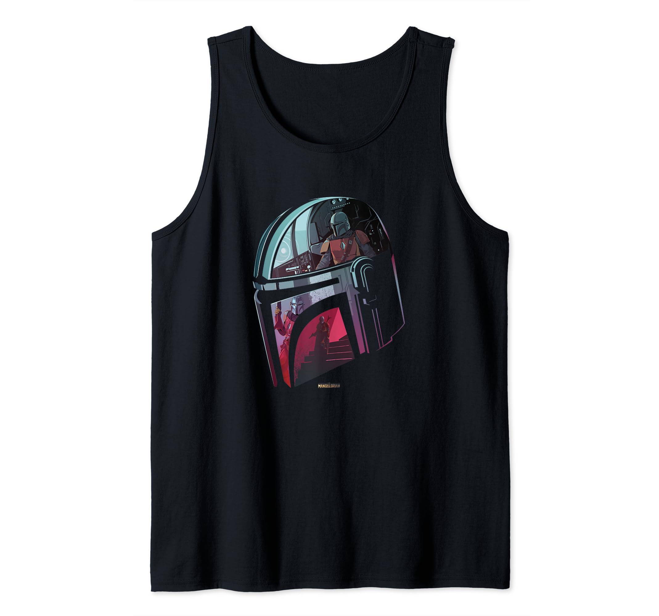 Star Wars The Mandalorian Helmet Scene Fill Tank Top