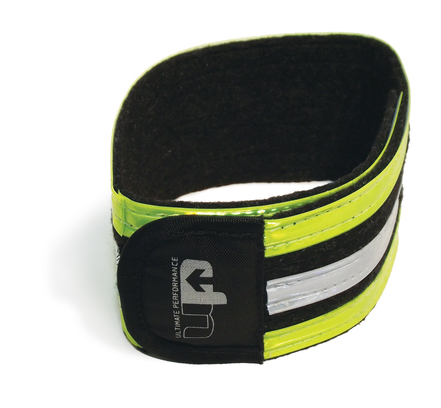 Ultimate Performance Reflective Dual Colour Ankle Band - Black/Yellowith White, One Size