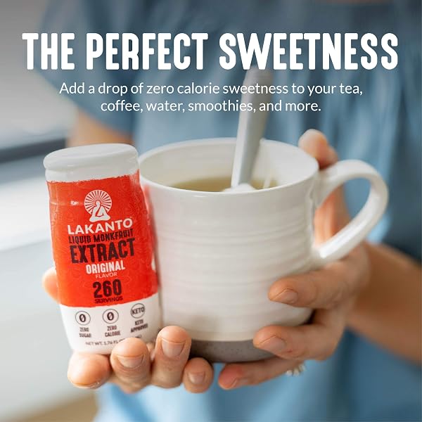 LAKANTO MONK FRUIT EXTRACT DROPS LIQUID SWEETENER – ZERO CALORIE, ZERO SUGAR, KETO DRINK SWEETENER, SUGAR SUBSTITUTE, ON THE GO, TEA, COFFEE, SMOOTHIES – ORIGINAL 1.76 FL OZ (PACK OF 1)