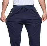 HCSS Mens Joggers Tracksuit Bottoms Navy Blue M with Zip Pockets Elastic Waist view 6