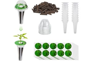 160pcs Hydroponic Pods, Accessories Compatible with Suncoze & Other Hydroponics Growing Systems, Gardening Supplies Garden Pods Include 60 Grow Sponges, 20 Grow Baskets, 20 Domes, 60 Labels