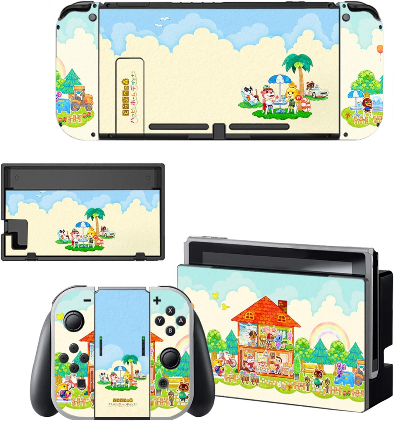 SHEAWA Screen Skin Protector Stickers Skins for Animal Crossing NEW Horizons for Switch NS Console Controller Stand Holder Accessories (3)