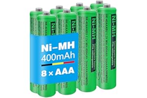 JAPUSOON 8 Pack 400mAh BK-40AAABU Ni-MH AAA Rechargeable Battery for Panasonic, 1.2V BK-40AAABU 400mah AAA Rechargeable Batteries for Panasonic Cordless Phones, Electronics