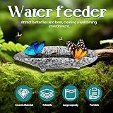 Milisten Ceramic Water Feeder Tray 8.27" Garden Bird Butterfly Bee Watering view 3