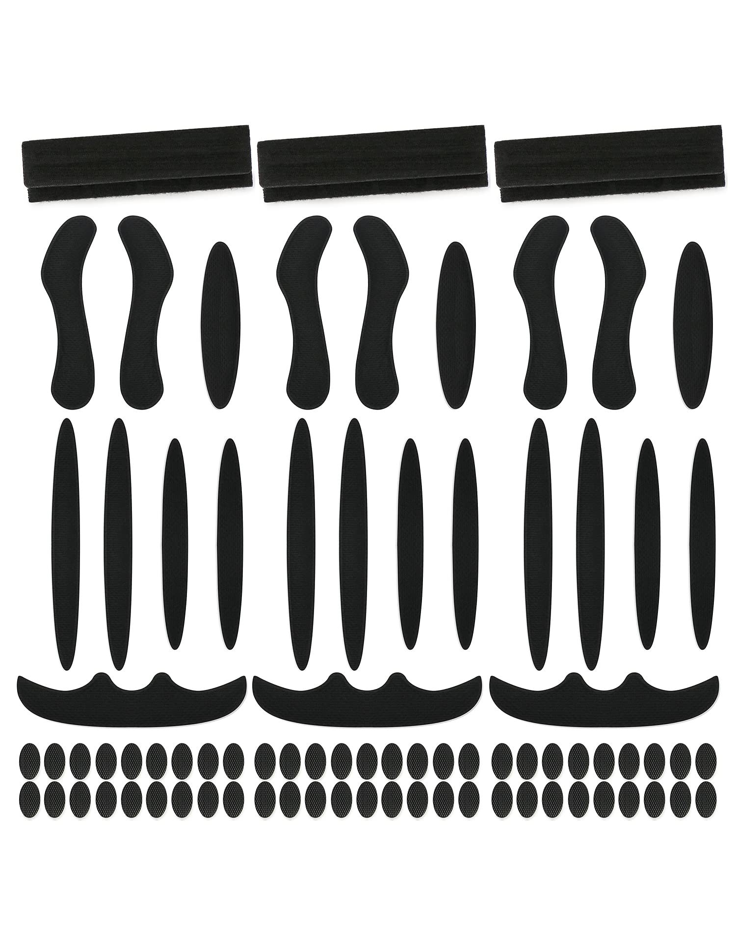 QWORK® 3 Set Helmet Padding Kit, Cycle Helmet Pad Foam Sponge Replacement for Bike Motorcycle Cycling Racing (Black)