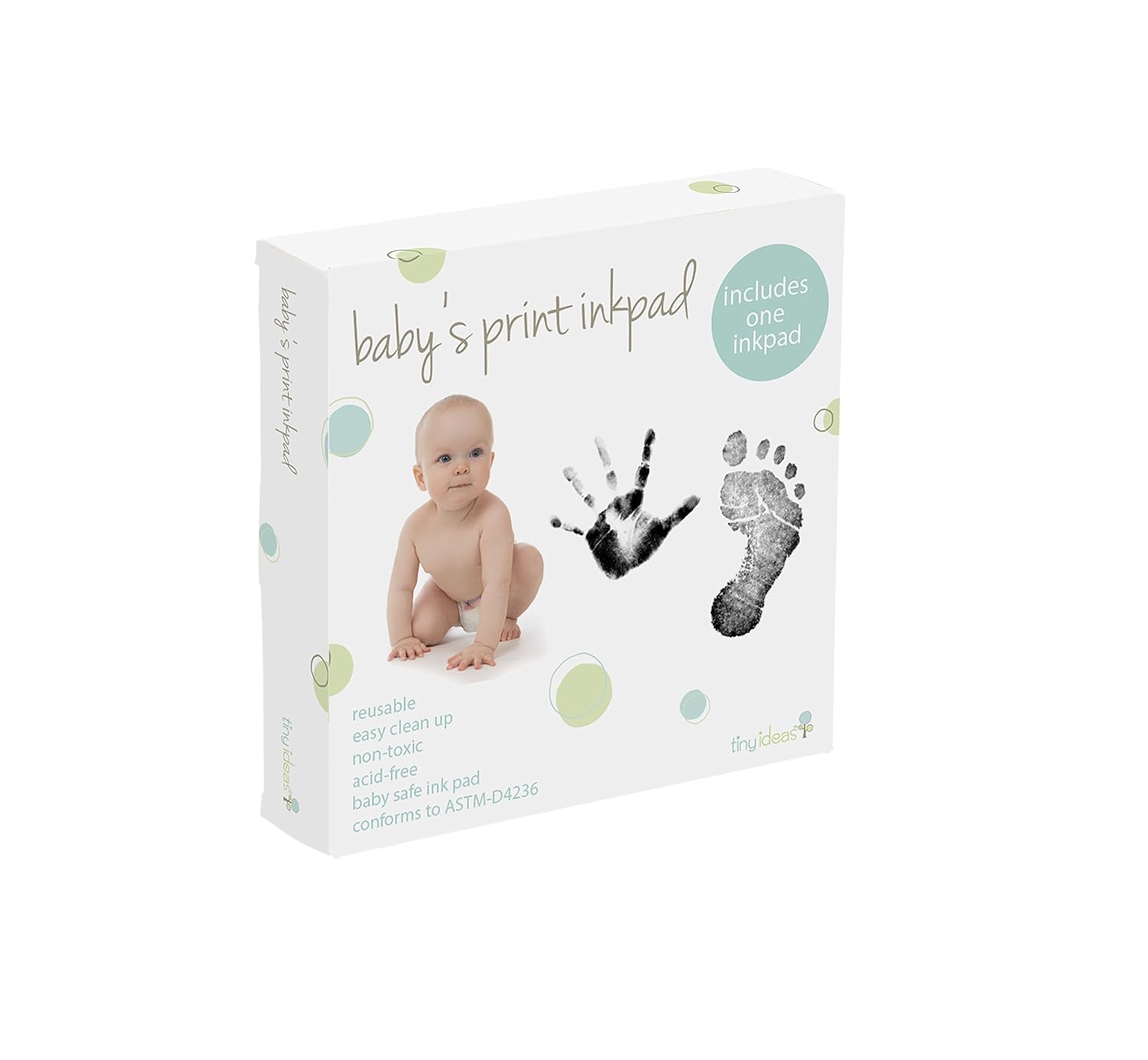 Tiny Ideas Baby's Touch Baby Safe Ink Pad, Newborn Handprint or Footprint, Black eBay