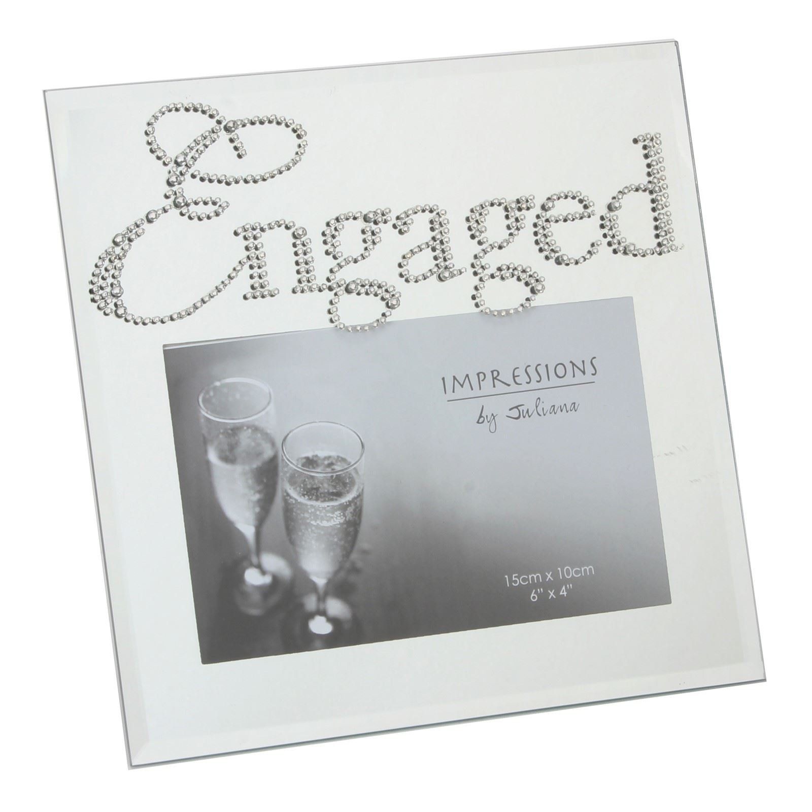 Diamante Writing Engagement Glass Photo Frame 7.5" x 7.5" FG492EN