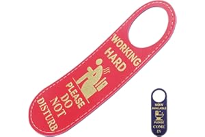 Sosoport Double-Sided Red PU Gold Foil Bathroom Door Sign Occupied Washroom Hanger for Toilet Use