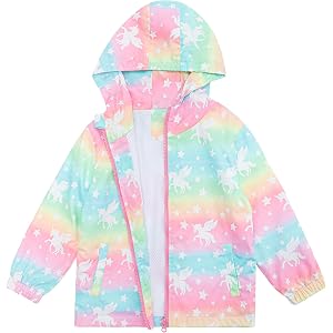 ESTAMICO Girls Windbreaker Jacket Water-Resistant Outwear Coat