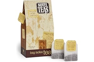 BAG LADIES TEA Novel Teas Book Lover's Tea contains 25 teabags individually tagged with literary quotes from the world over, made with the finest English Breakfast tea, for the book lover
