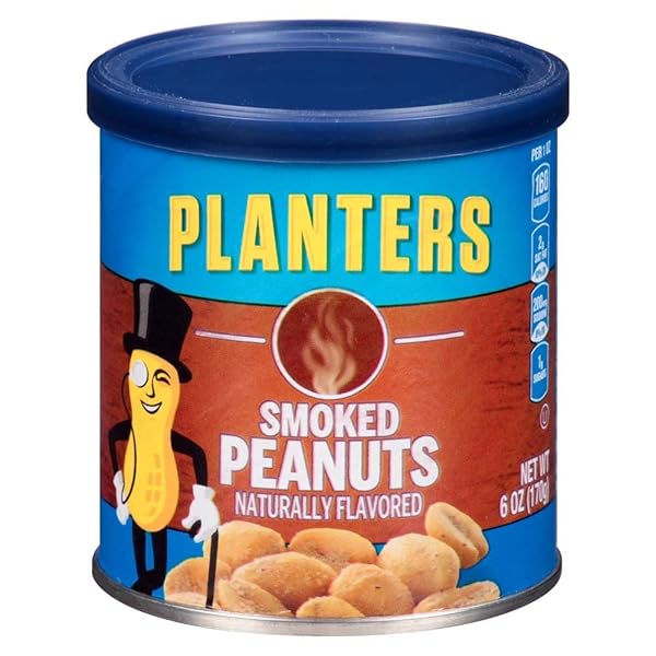 PLANTERS SMOKED & SALTED PEANUTS (6 OZ CANISTER)