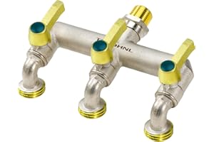 TSGOHNL 3-Way Heavy Duty Brass Outdoor Faucet, Frostproof Garden Faucet, NPT 1/2‘ Male Inlet and GHT 3/4’ Outlet, Nickel-Plated, Rustproof Horizontal Large Pitch Faucet