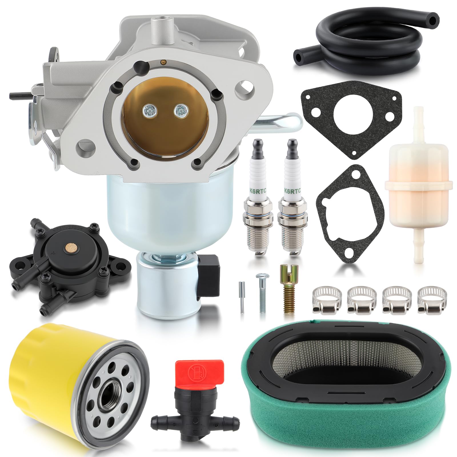 Photo 1 of 16 853 19S Carburetor for Kohler KT725 KT730 KT735 KT740 KT745 7000 Series 22HP 23HP 24HP 25HP 26HP Engine Carb Replace 32 853 63S, 32 853 67S with Air Filter Tune Up Kit Maintenance Kit