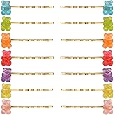 QXUJI 14PCS Candy Bear Hair Clips, Colorful Resin Bear Barrettes, Cute Hairpins Accessories for Women and Girls Birthday Valentines Christmas, 7 Colors