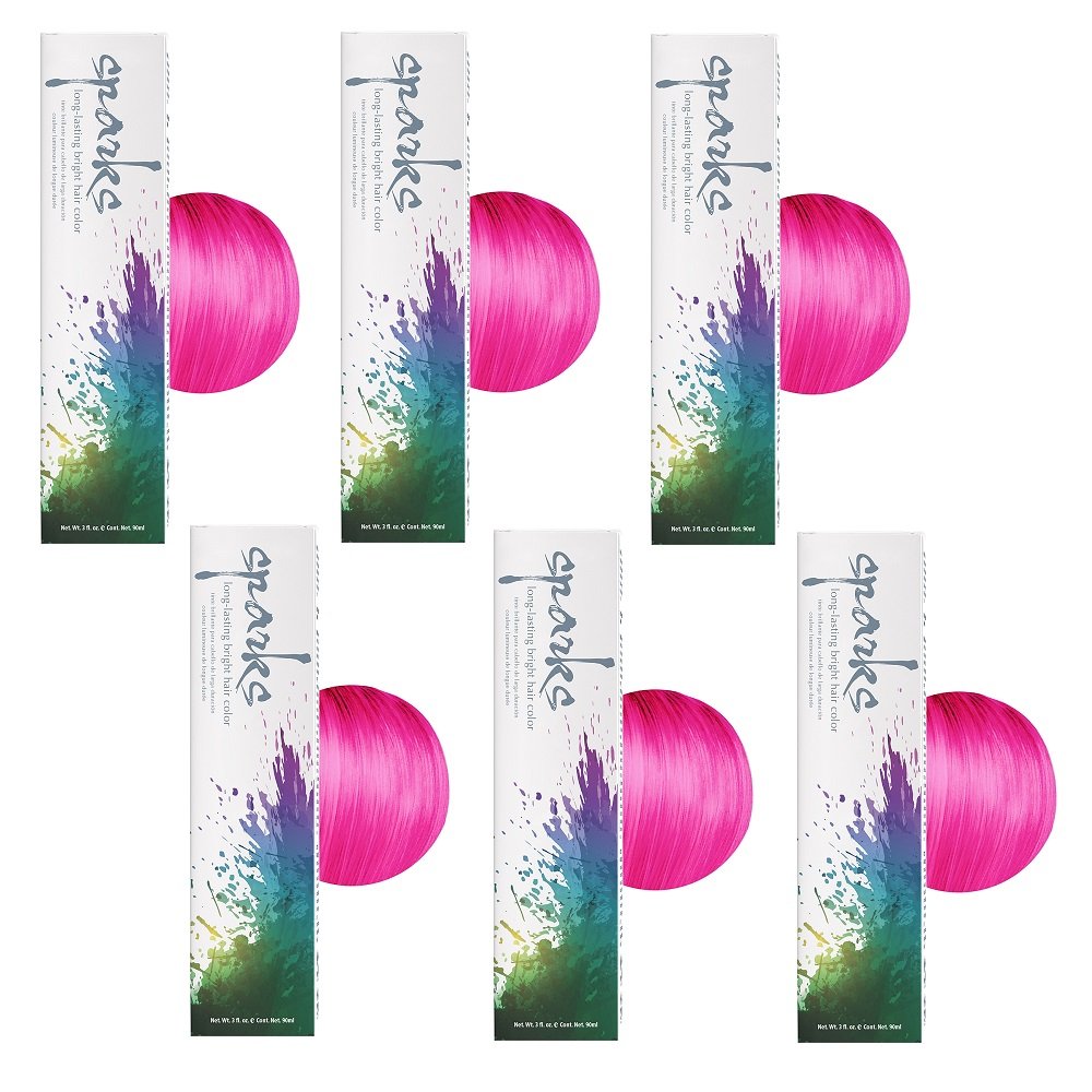 SPARKS Long Lasting Bright Permanent Hair Color Magenta Mania HC-00402 (6 Pack)