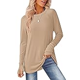GKBK Womens Long Sleeve Tops Crew Neck T Shirts for Women Tunic Tops with Thumb Holes Fall Outfits for Women 2025
