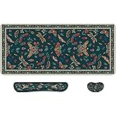 iCasso Large Mouse pad for Desk, Computer Desk Mat, 3Pcs XXL Keyboard and Mouse Pad + Keyboard Wrist Rest, Desk Matt for Desktop, Easy Typing Pain Relief Ultra Thick Mousepad Keyboard Mat(Green)