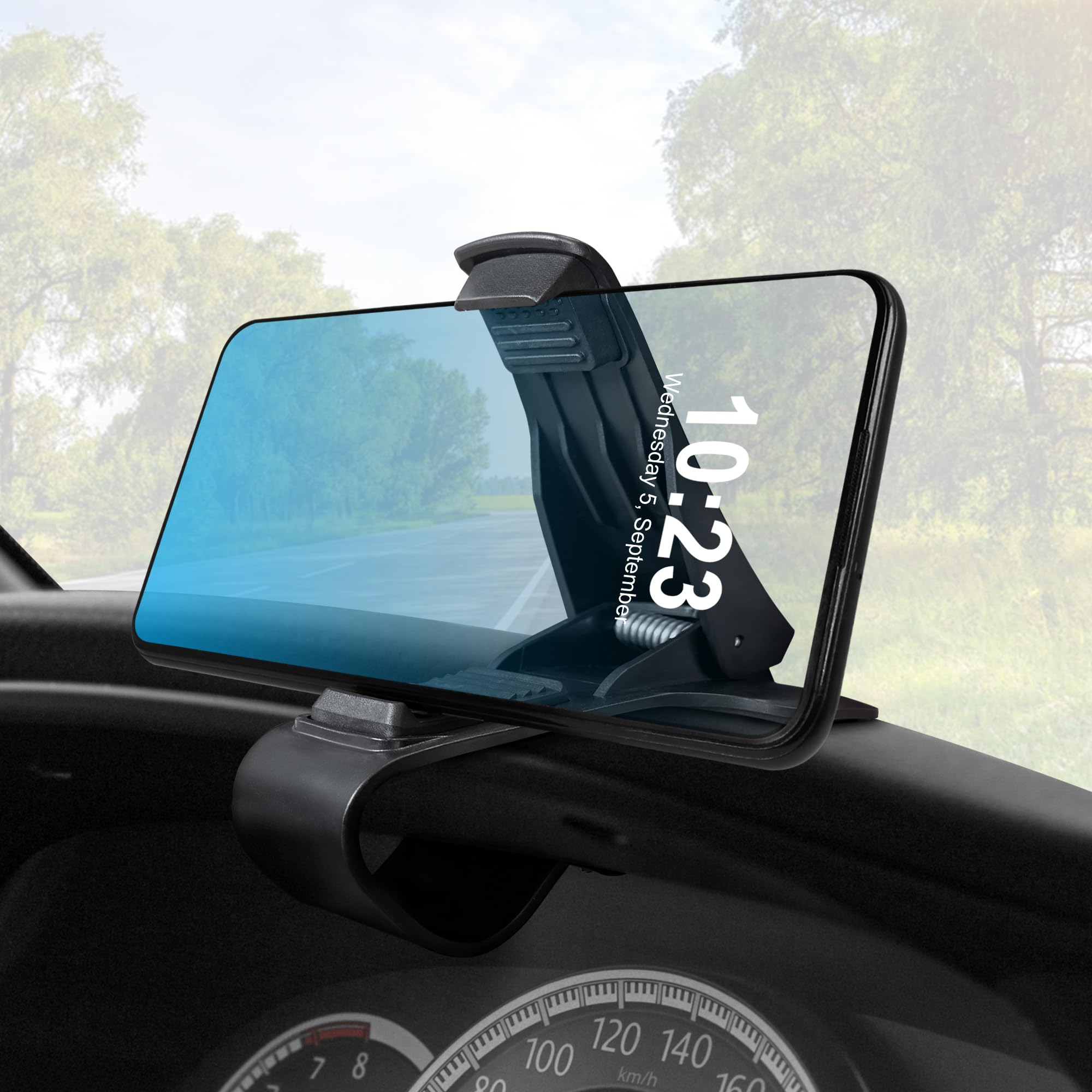 Ociodual Pinza Soporte de Salpicadero de Coche para Movil Universal Car Mount Clip Negro