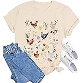 Chicken Shirt for Women Funny Chicken Mom T-Shirt Casual Short Sleeve Country Farm Tee Tops