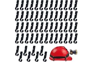 Koceci 60 PCS Hard Hat Light Clips, Black Headlamp Hook for Headlamp Light Hook Accessory,Helmet Light Clamp, Anti-Slip Stabl