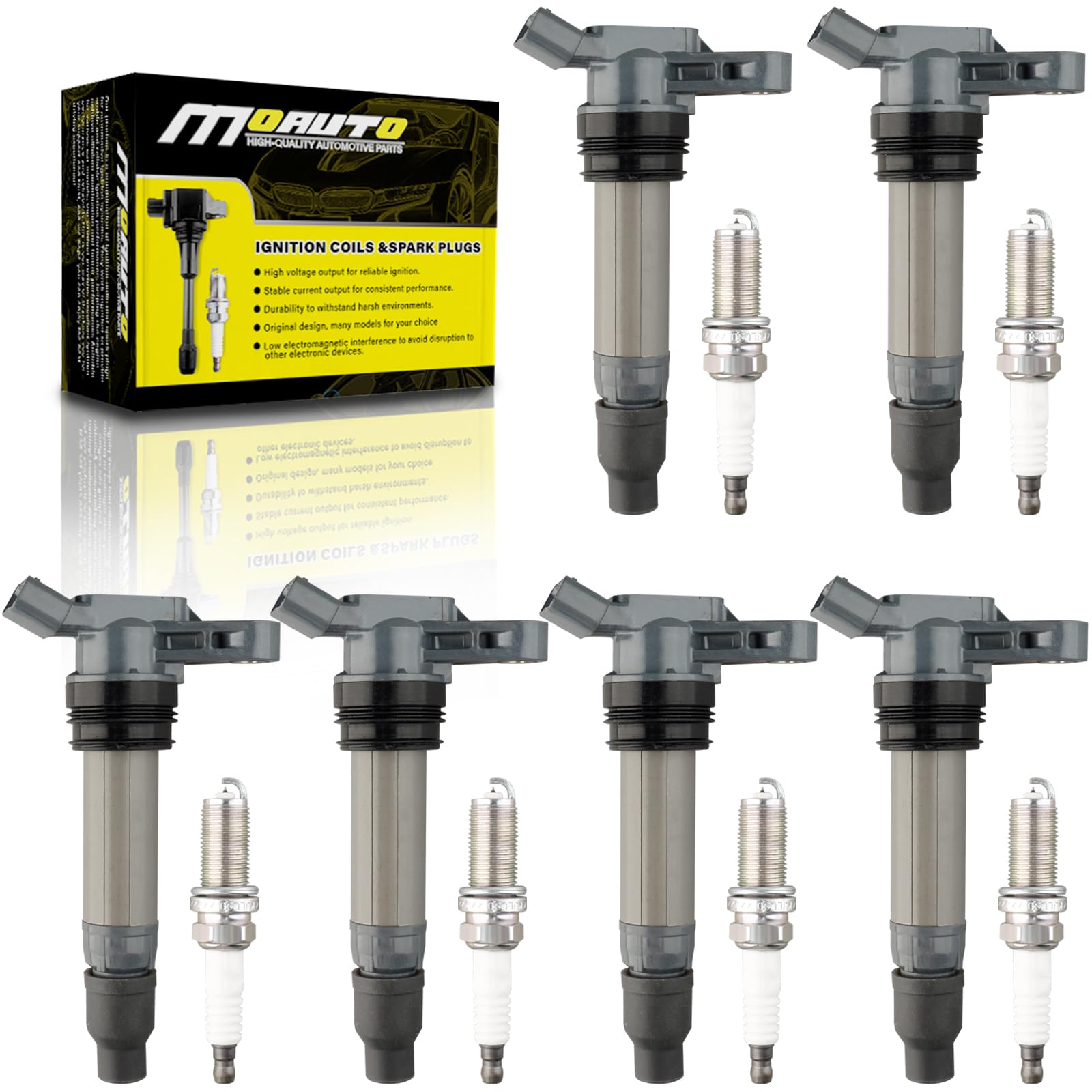 MOAUTO Set of 6 Ignition Coils Pack UF594 GN10588