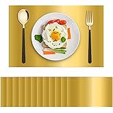 Disposable Gold Rectangle Paper Placemats 50 Pack Metallic Charger Place Mats for Birthday Wedding Home Dinner Party Table Settings Decor