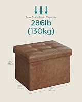 SONGMICS Storage Ottoman Foldable Foot Rest 31x41x31 cm 130 kg Load LSF100K51 view 5
