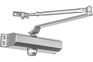 DYNASTY HARDWARE Dynasty Door Closer, Commercial Grade Size 2 Spring, Hydraulic Automatic Series 2000 Door Closer Sprayed Aluminum